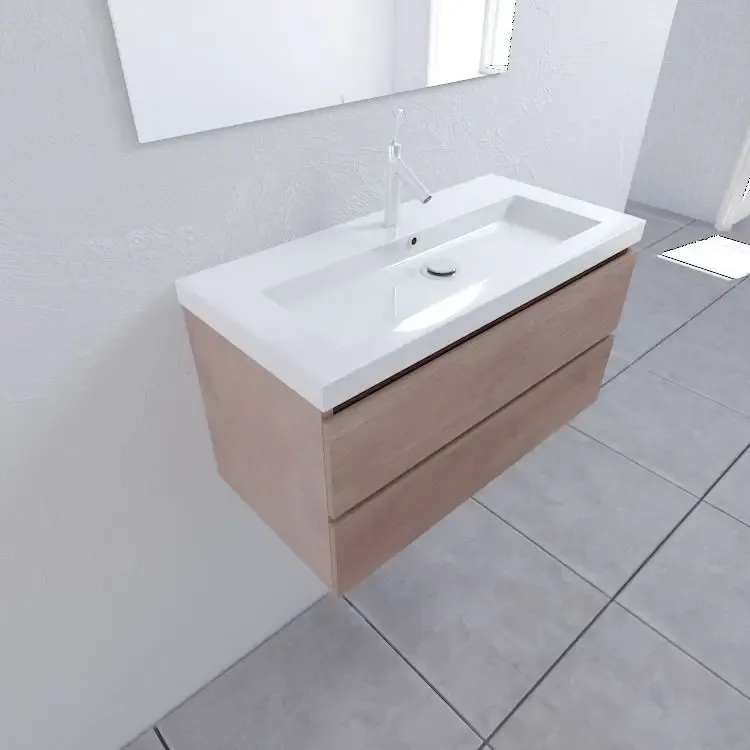Snelle Levering Mueller Rio houten wastafelmeubel 100cm 1 kraangat