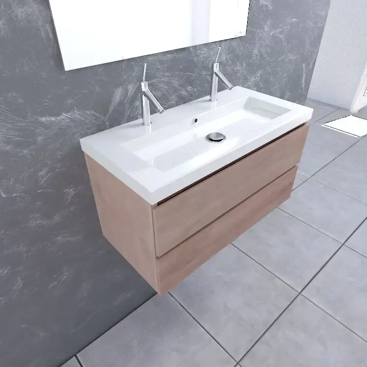 Mueller Rio houten badmeubel 100cm 2 kraangaten Seizoensaanbieding