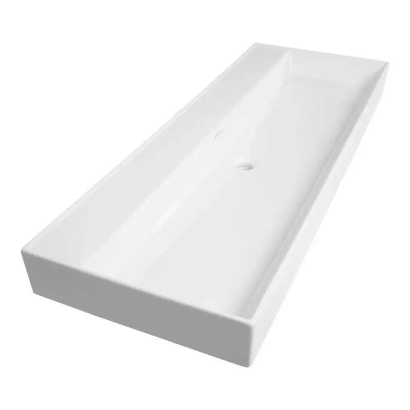 Brauer Lunar wastafel keramiek 120cm zonder kraangat wit glans Weekendaanbieding