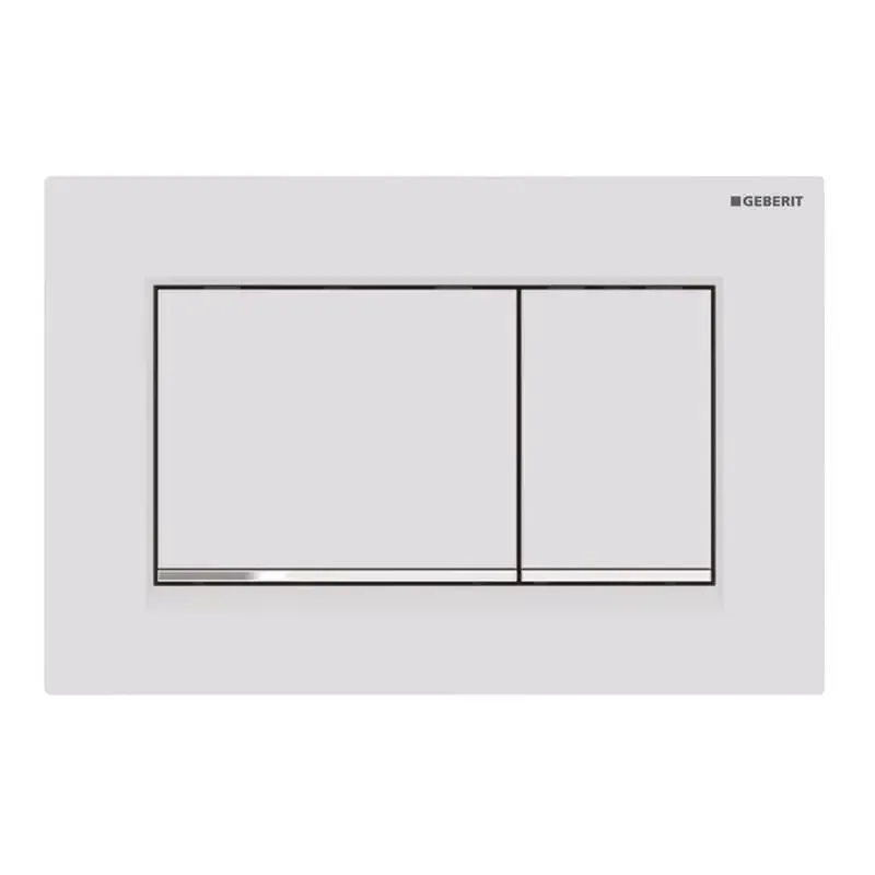 Geberit Sigma 20 Square drukplaat mat wit met chromen knoprand Direct Beschikbaar