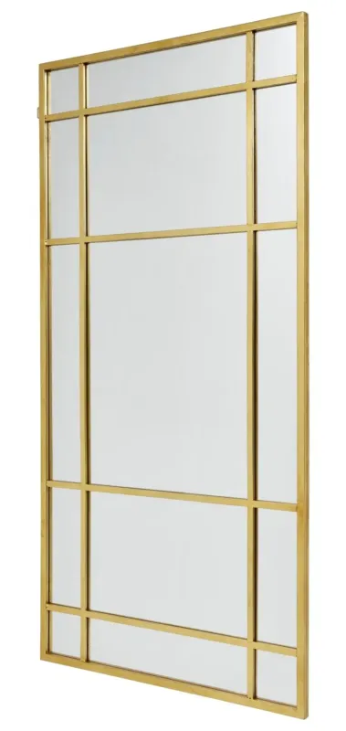 Superprijs Nordal Spirit gouden staande spiegel met ruiten 204x102cm