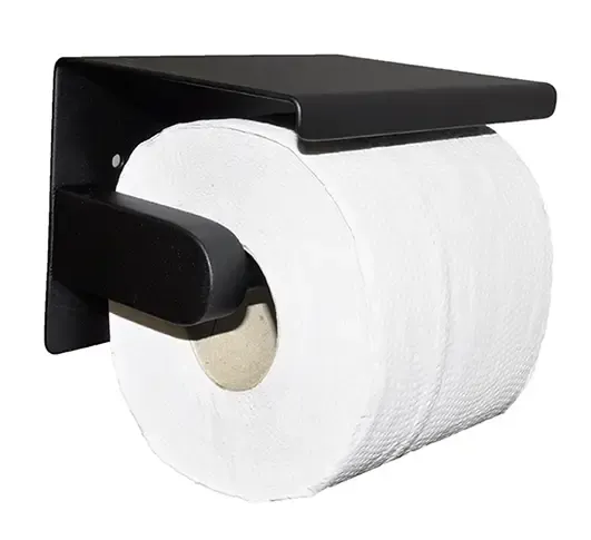 Hete Deal Mueller toiletrolhouder met planchet 304-RVS mat zwart