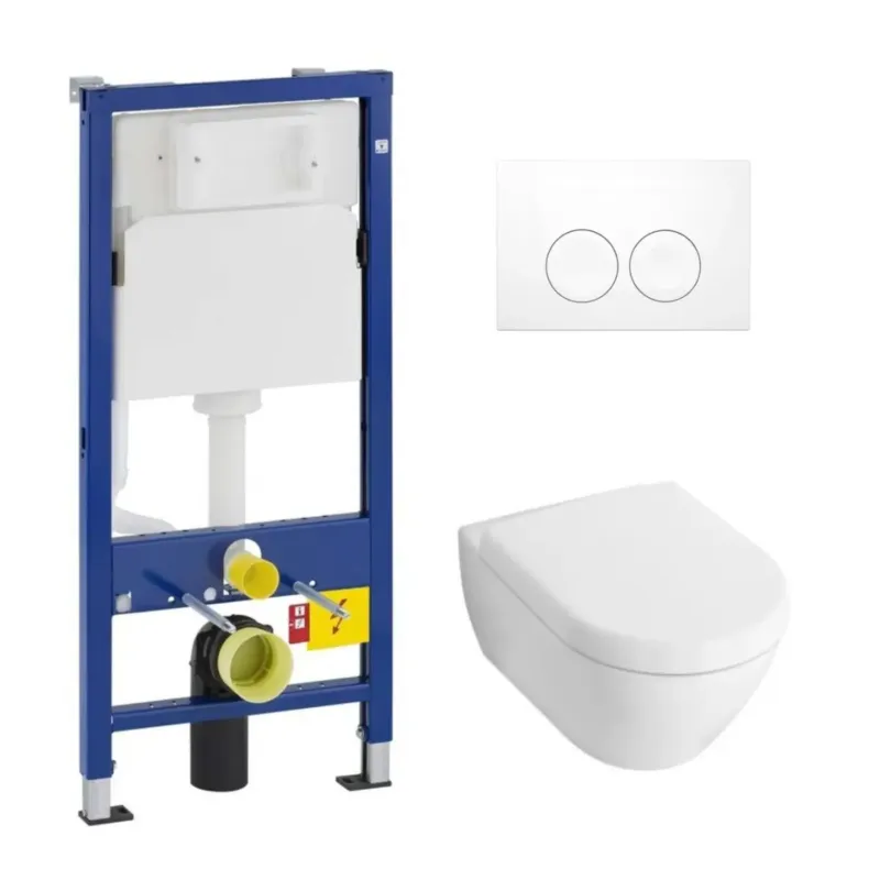 Betrouwbaar Geberit UP100 toiletset met Villeroy en Boch Subway 2.0 wandcloset en zitting