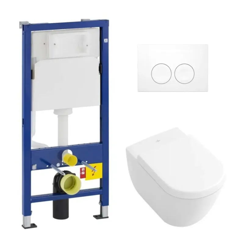 Gratis Retour Geberit UP100 toiletset met Villeroy en Boch Subway 2.0 Direct Flush wandcloset en zitting