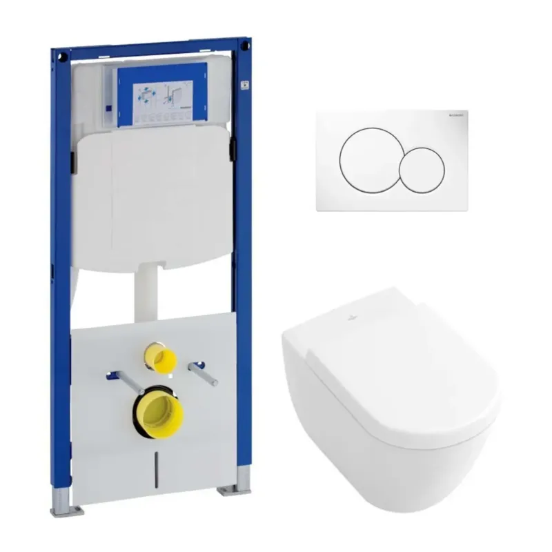 Geberit UP320 toiletset met Villeroy en Boch Subway 2.0 Direct Flush wandcloset en zitting Weekendaanbieding