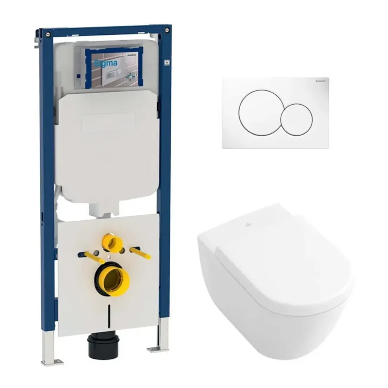 Express Levering Geberit UP720 toiletset met Villeroy en Boch Subway 2.0 Direct Flush wandcloset en zitting