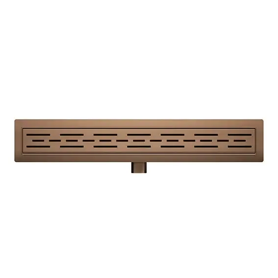Rechtstreeks Van De Fabrikant Mueller Bronzo douchegoot met flens 80x7cm geborsteld brons koper