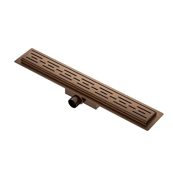 Bestseller Mueller Bronzo douchegoot met flens 90x7cm geborsteld brons