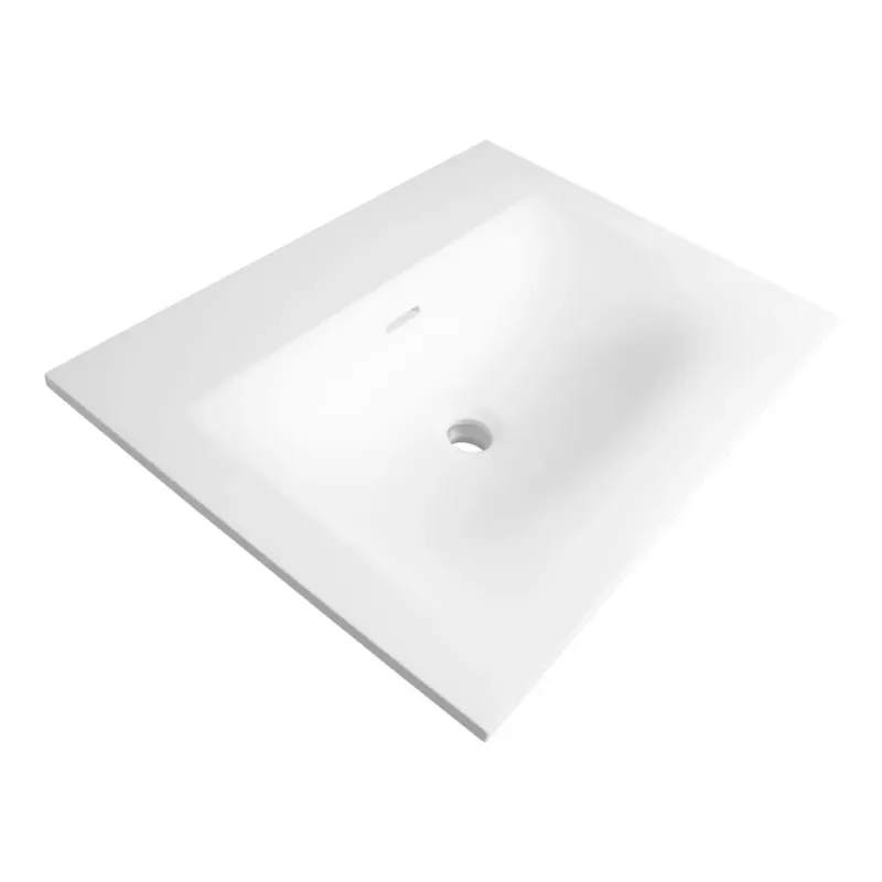 Tijdelijk Beschikbaar Brauer Glacier wastafel fine stone 60cm zonder kraangat wit mat