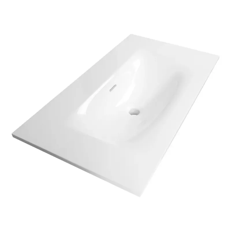 Betrouwbaar Brauer Glacier wastafel fine stone 80cm zonder kraangat wit glans