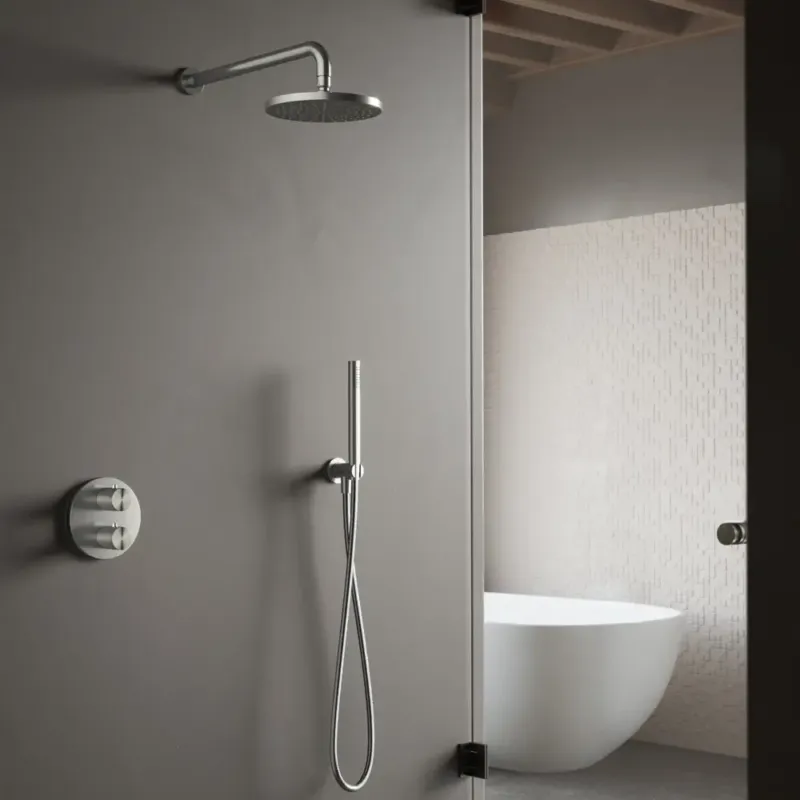 Shop Nu Hotbath Archie IBS30AIX inbouwdouche met ronde handdouche en 30cm hoofddouche RVS