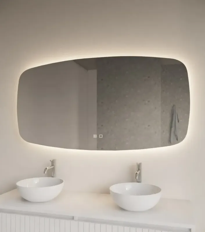 Koopje Gliss Design Erato spiegel horizontaal met LED-verlichting en verwarming 120x65cm