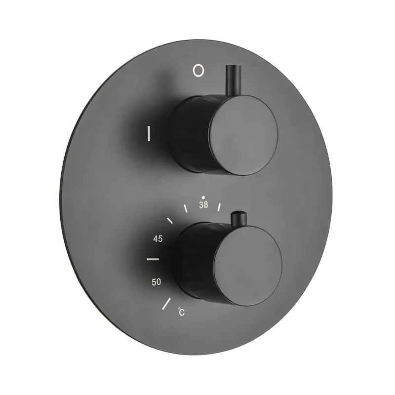 Bestseller Saniclear Nero ronde inbouw kraan thermostatisch zwart mat
