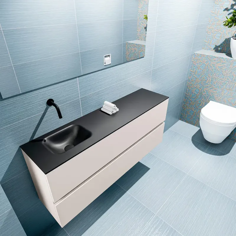 Op = Op Mondiaz Ada 120cm toiletmeubel linen met wastafel urban links zonder kraangat