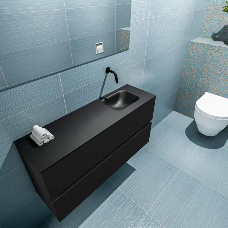 Mondiaz Ada 100cm toiletmeubel urban met wastafel urban rechts zonder kraangat Seizoensaanbieding