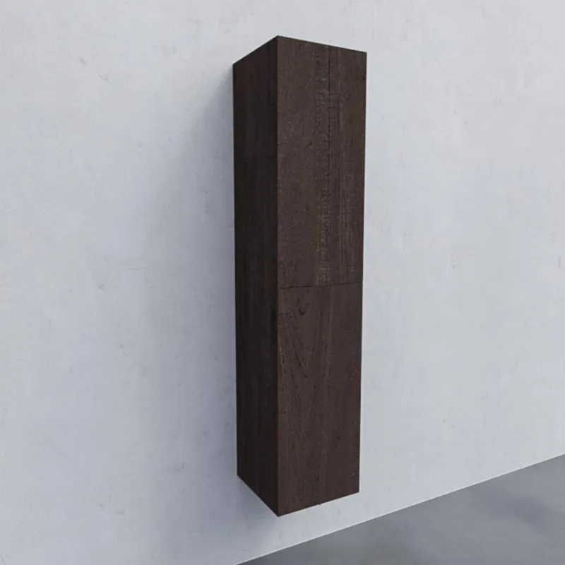 Gecertificeerd Kolomkast AQS Warschau 160x35x35cm MDF Omkeerbaar Wood Dark Brown