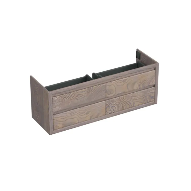 Op = Op Onderkast Forzalaqua Gela 160x51x60 Cm 4 Softclose Lades Eiken Silver Grey